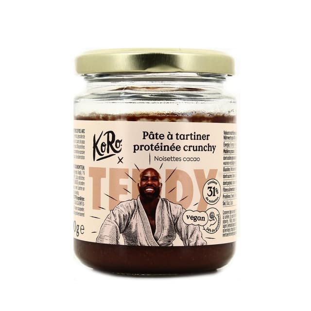 4255582817812 - Koro - Pâte à tartiner protéinée vegan noisette-cacao x Teddy Riner