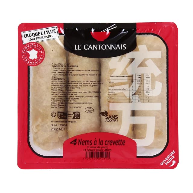 3492590010113 - Le Cantonnais - Nems à la Crevette et Sauce Nuoc Mam