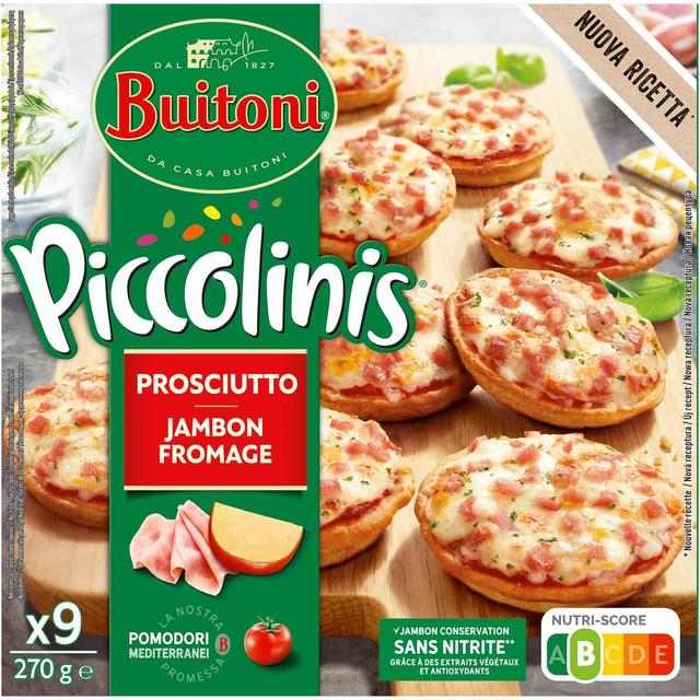 7613035090613 - Buitoni Piccolinis - 9 Mini pizzas Prosciutto jambon et fromage 9x30g