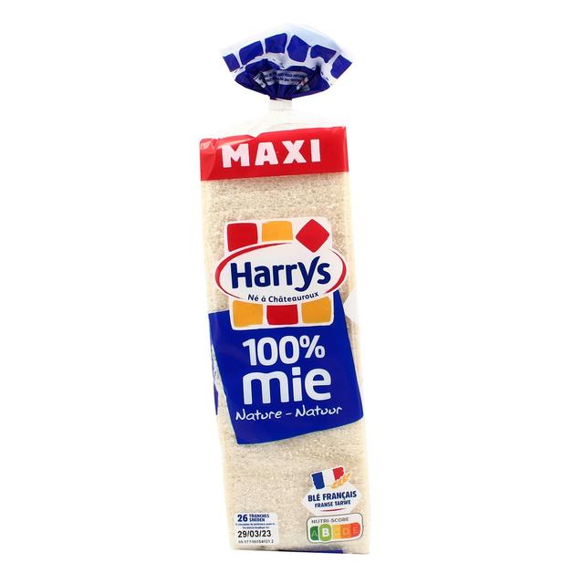 3228857000913 - Harrys - Pain de Mie Nature 100% Mie Sans Croûte Maxi