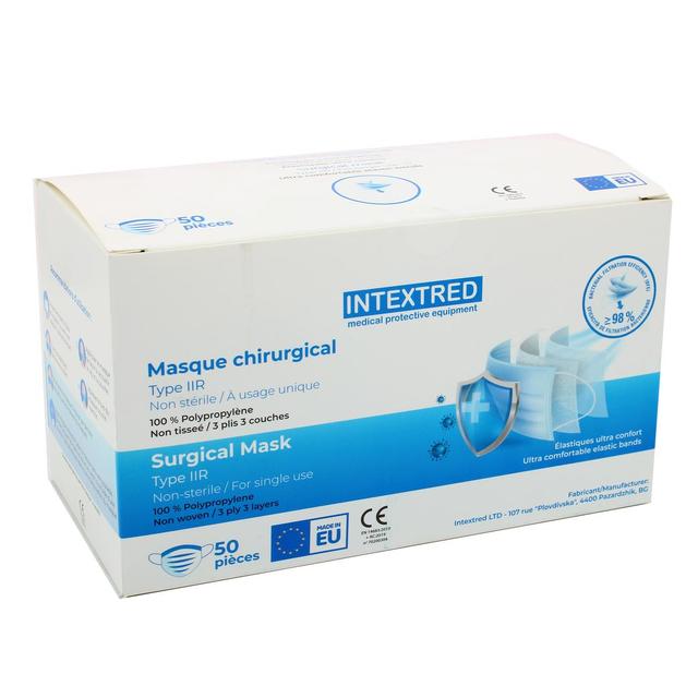 3800600001813 - Intextred - Masques chirurgicaux jetables type 2R