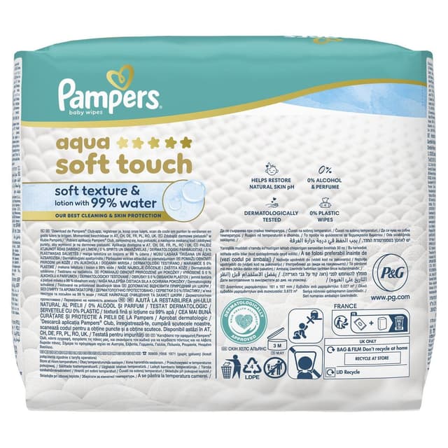8006530142113 - Pampers - Lingettes pour Bébé Aqua Soft Touch