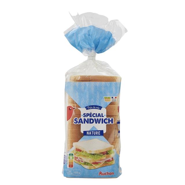 3596710497713 - Auchan - Pain de Mie Nature Grandes Tranches Avec Croûte Spécial Sandwich