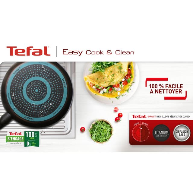 3168430297913 - Tefal - Poêle Wok EASY COOK & CLEAN - tous feux sauf induction