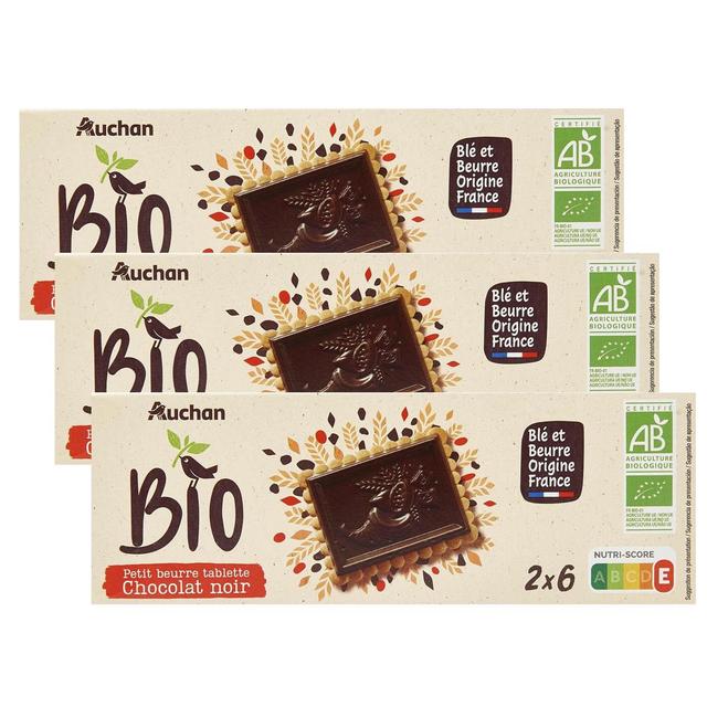 2050000408113 - Auchan BIO - Biscuits petit beurre avec tablette de chocolat noir bio