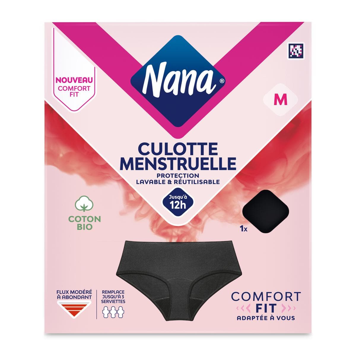Nana Culotte menstruelle Noir Taille M Protection Lavable et
