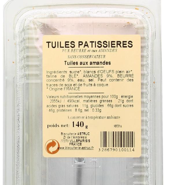 3286790100114 - Biscuiterie Astruc - Tuile aux amandes 
