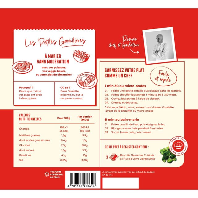 3701565400614 - Aussitôt Bon - Brocolis en Fleurette à l'Huile d'Olive Vierge