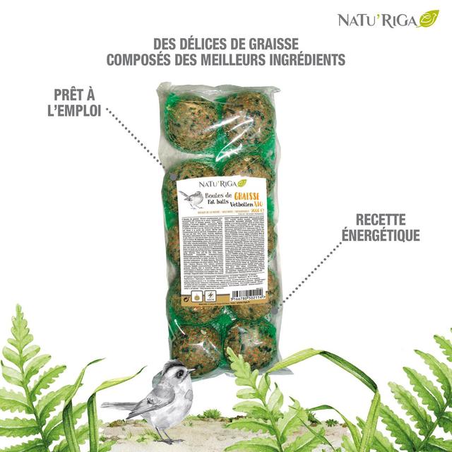 3166780502114 - Riga Natu'Riga - Boules de graisse et graines 10x90g