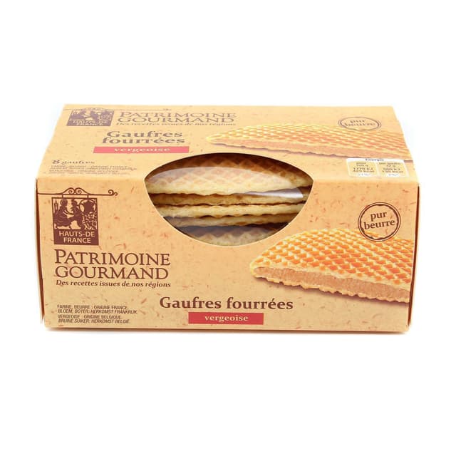 3257984522814 - Patrimoine Gourmand - Gaufres Fourrée Vergeoise x8 