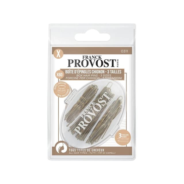 3700206703114 - Franck Provost - pinces chignons marron x60 - 3 tailles s