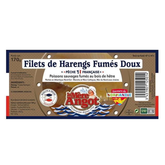 3451901125014 - La Mère Angot - Filets de Harengs Fumés Doux Pêche Française