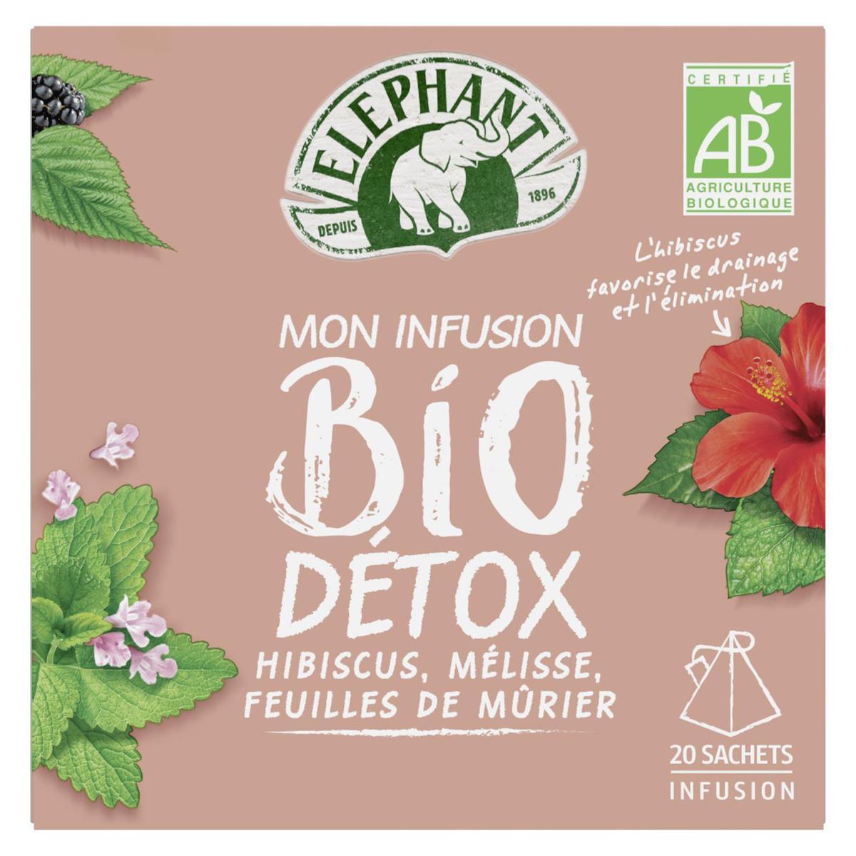 8720608005314 - Elephant - Infusion bio détox hibiscus mélisse et feuilles de mûrier