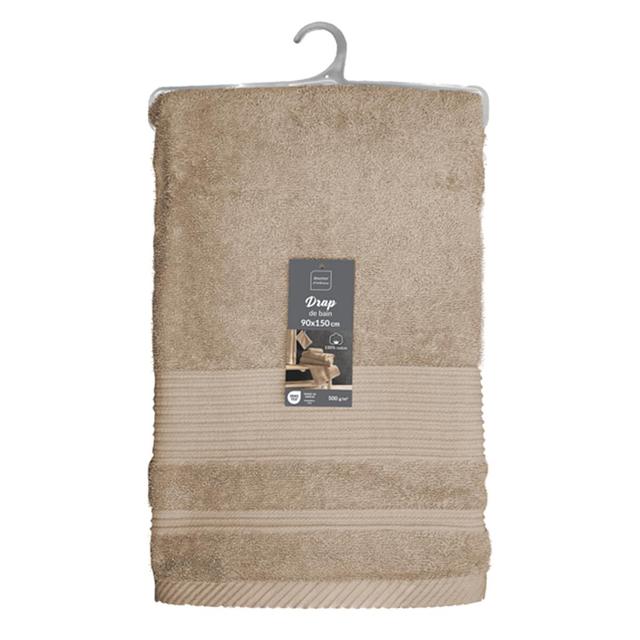 3574388015514 - Douceur D Interieur - Drap de bain eponge unie tendre Taupe