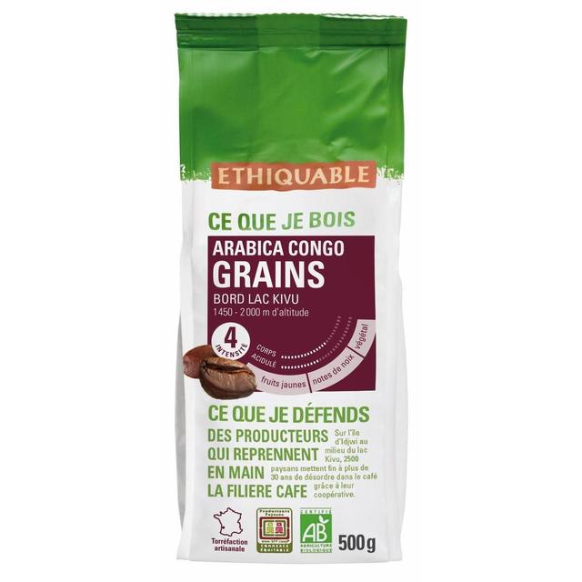 3760278865714 - Ethiquable - Commerce Equitable - Café en grains Arabica Bio du Congo