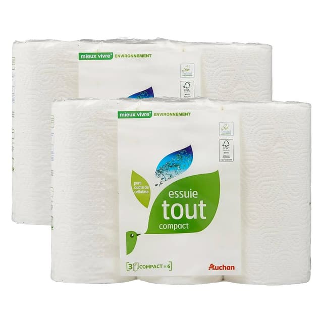 2050000415814 - Auchan Mieux Vivre - Essuie-tout blanc compact écologique