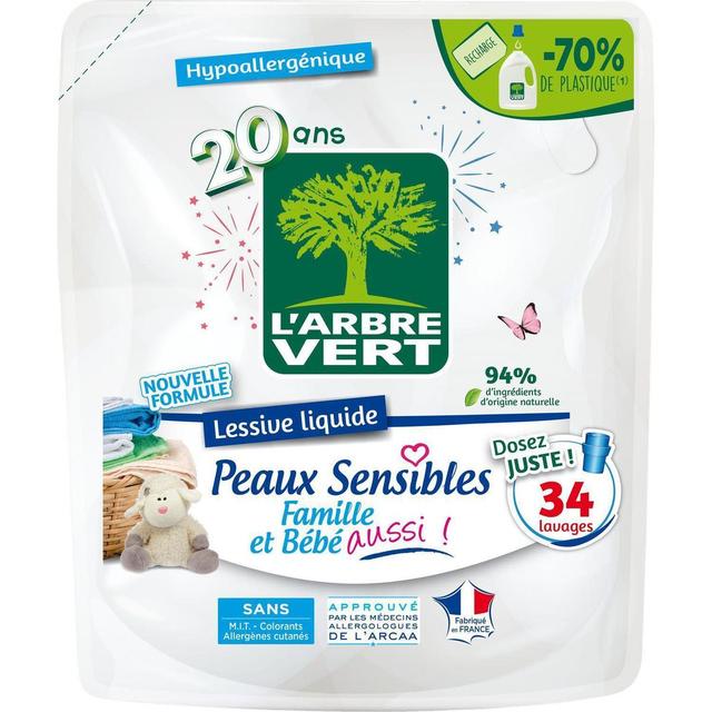 3450601046414 - L'arbre Vert - Lessive recharge hypoallergénique pour la famille et bébé
