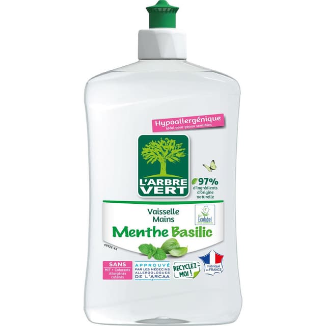 3450601047114 - L'arbre Vert - Liquide vaisselle menthe basilic