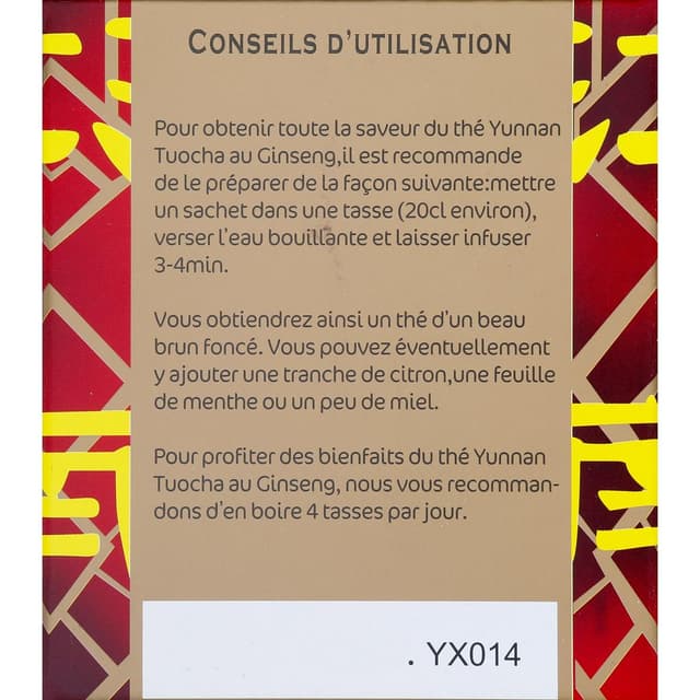 3229820109114 - TuoCha - Thé noir du Yunnan au ginseng