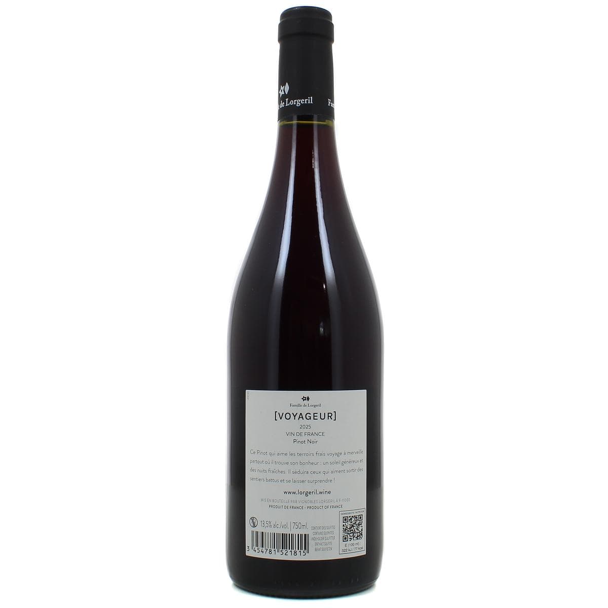 Livraison  domicile Vin De France rouge Voyageur Pinot Noir, 75cl