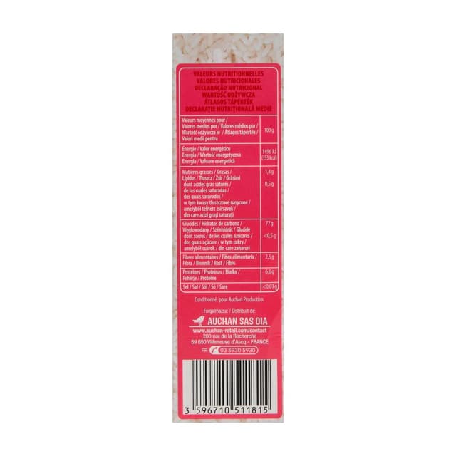 3596710511815 - Auchan - Riz long grain incollable en sachets