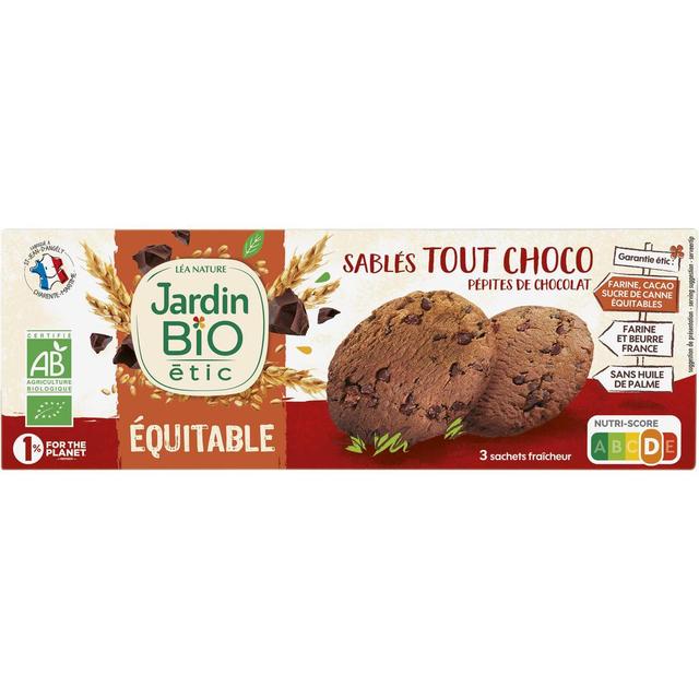 3456300013115 - Jardin Bio Etic - Sablés gourmands tout choco aux pépites de chocolat bio 