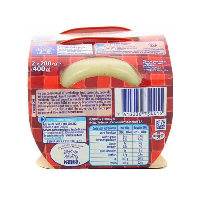 7613036754415 - Nestlé - P'tite Recette - Parmentier de Cabillaud Bol Bébé Dès 8 mois