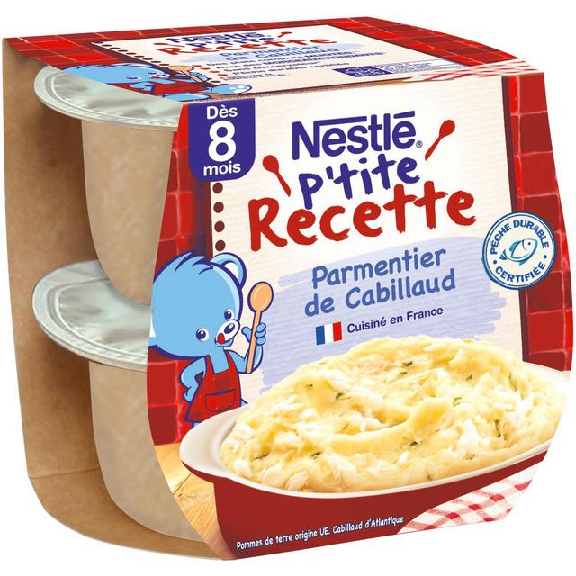 7613036754415 - Nestlé - P'tite Recette - Parmentier de Cabillaud Bol Bébé Dès 8 mois