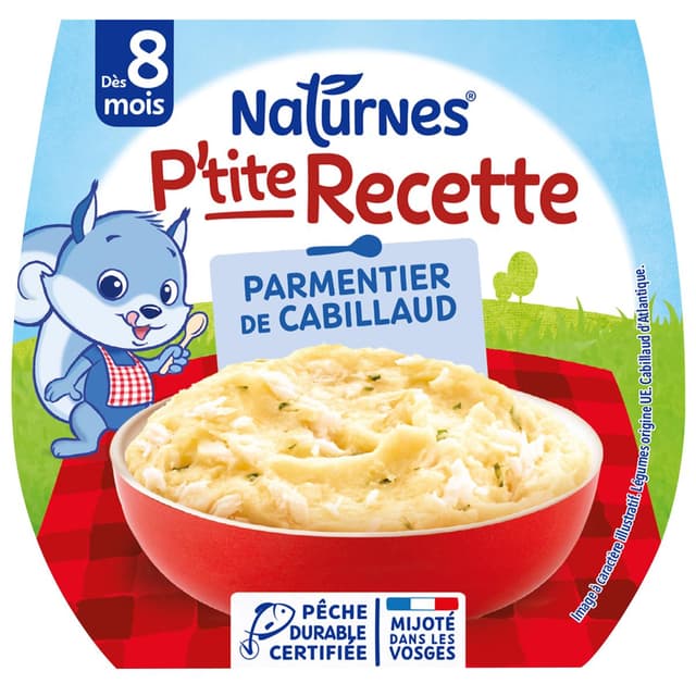 7613036754415 - Naturnes® - P'tite Recette - Parmentier de Cabillaud Bol Bébé Dès 8 mois