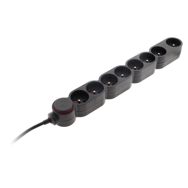 3545411895915 - Zenitech - Bloc 8 prises 16 ampères avec interrupteur noir et 2 P+T
