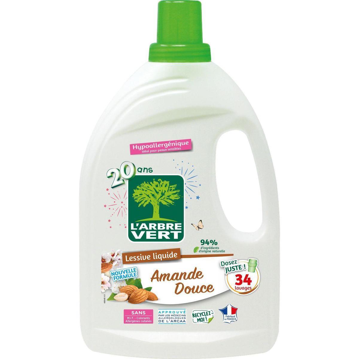 3450601046315 - L'arbre Vert - Lessive hypoallergénique Amande douce rechargeable