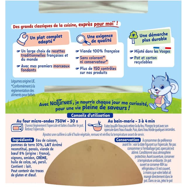 7613035856615 - Naturnes® - P'tite Recette - Hachis Parmentier Bol Bébé Dès 8 mois