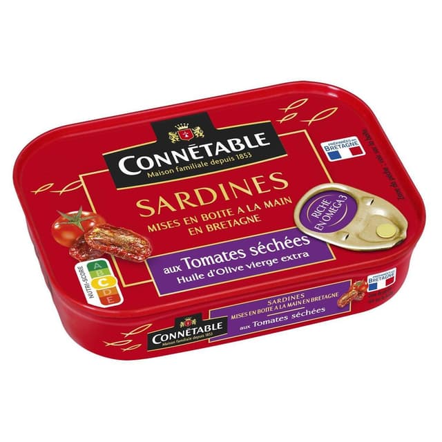 3263670126815 - Connetable - Sardines à l'huile d'olive vierge extra et aux tomates séchées