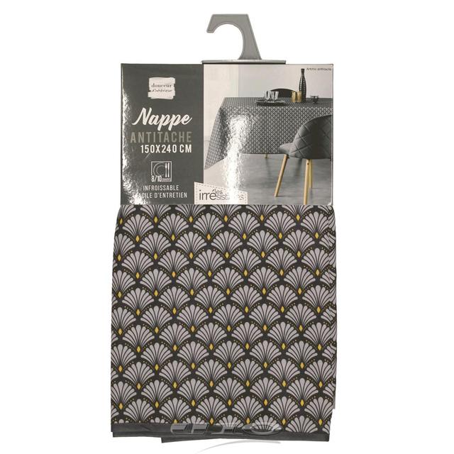 3574387228915 - Douceur D Interieur - Nappe rectangle Artchic Anthracite 8/10 couverts