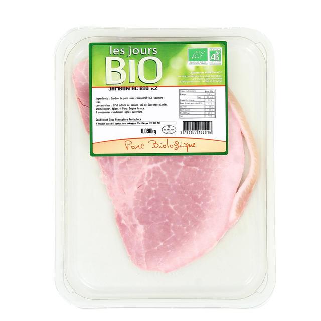 3760077100016 - Les Jours Bio - Jambon Bio Cuit Avec Couenne