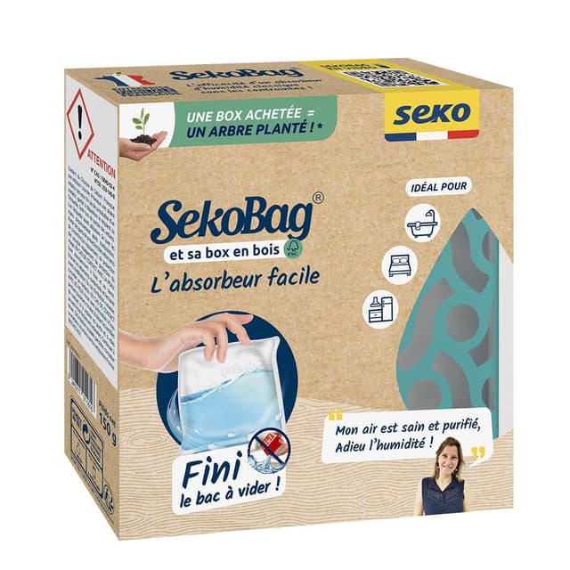 3240211011816 - Seko - Box bois Sekobag absorbeur d'humidité bleu