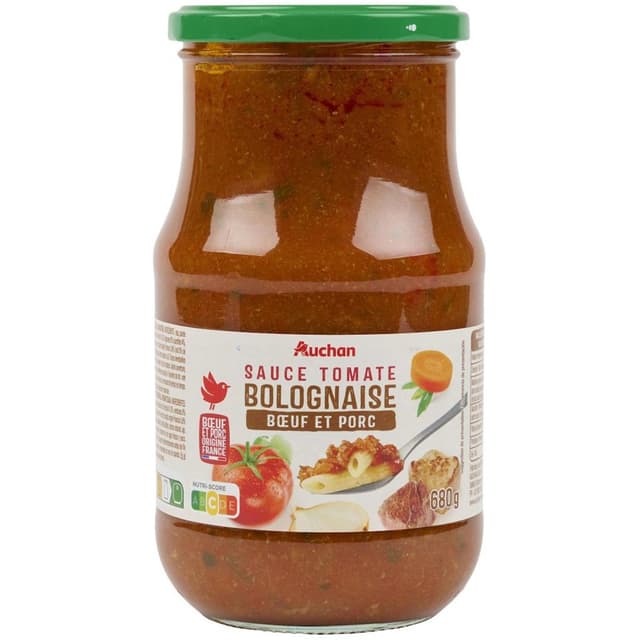 3596710543816 - Auchan - Sauce tomate à la bolognaise boeuf et porc