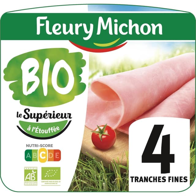 3095759494016 - Fleury Michon - Jambon, Le Supérieur à l' Etoufée Bio, 120g