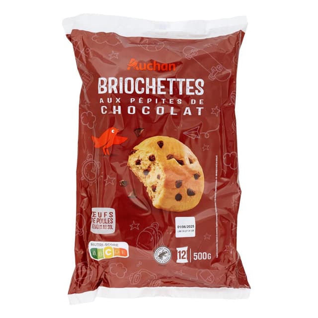 3596710526116 - Auchan - Briochettes aux Pépites de Chocolat Noir