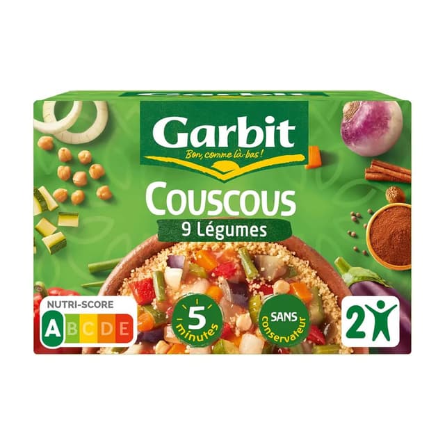 3261055947116 - Garbit - Couscous 9 légumes en conserve pour 2