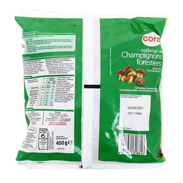 3257981318816 - Cora - Mélange de champignons forestiers- Pholiotes, pleurotes, shiitakés