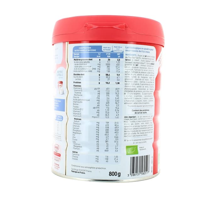 3288131580517 - Babybio - Lait bébé chèvre en poudre Caprea Bio 1er âge, 0-6 mois
