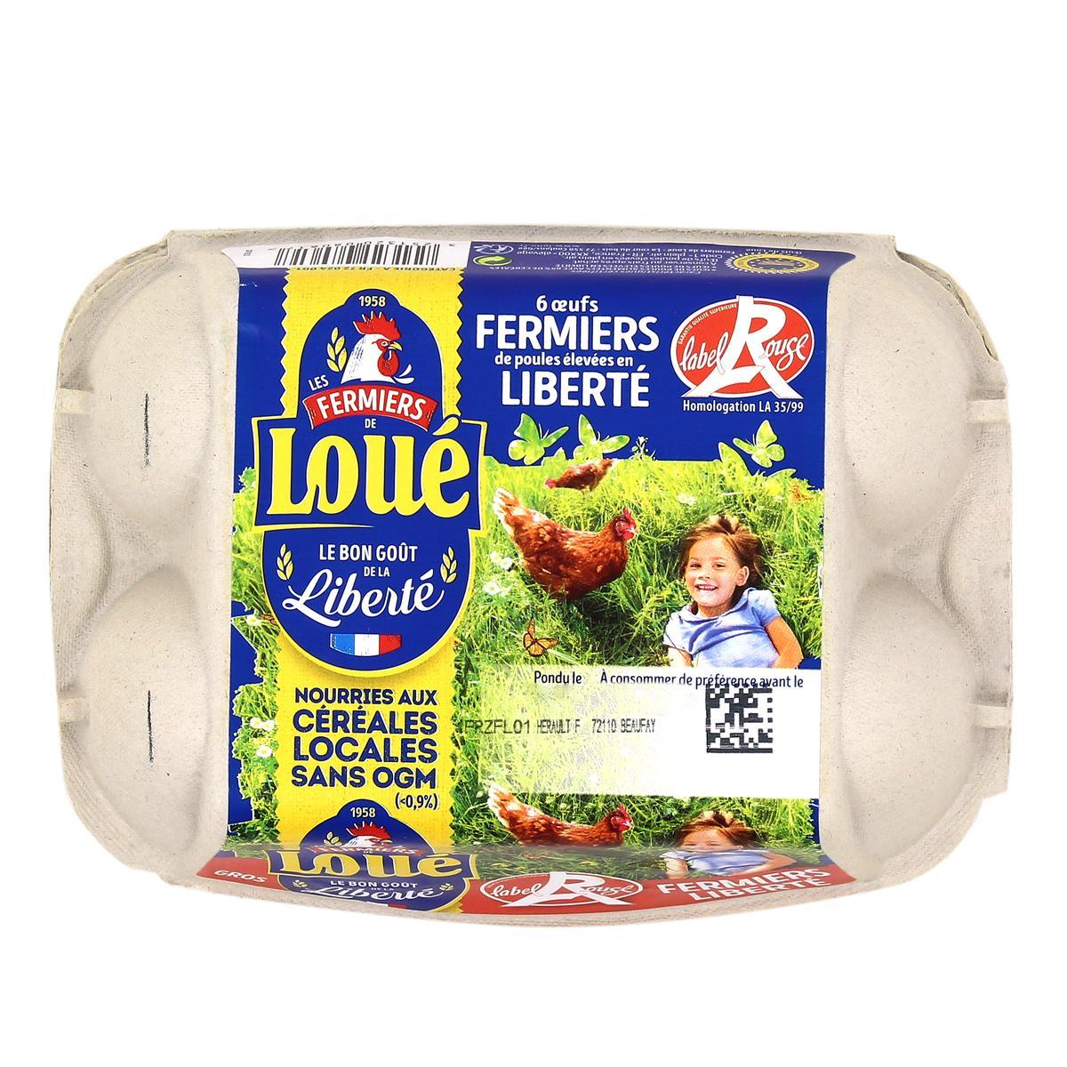 3251320080617 - Loué - Oeufs fermiers Label Rouge, calibre moyen/gros