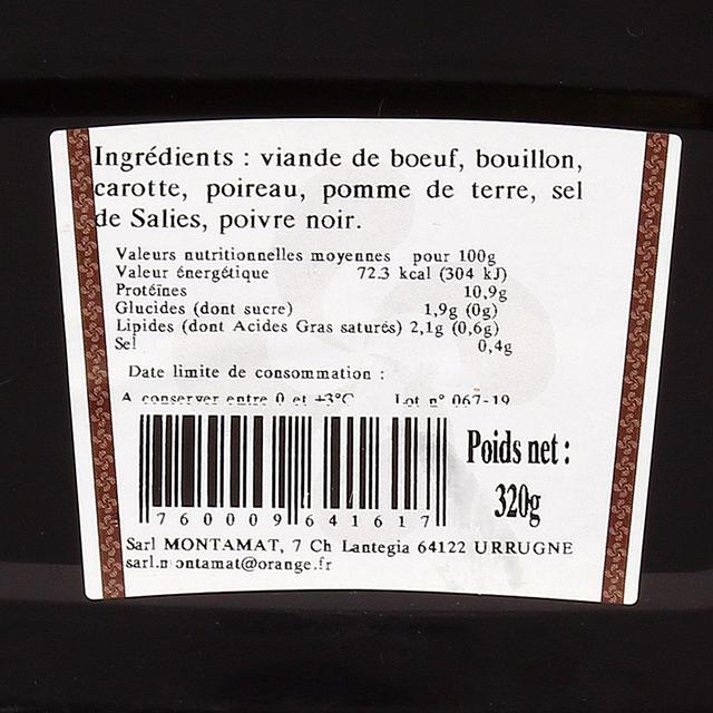 3760009641617 - Artisan Charcutier Montamat - Pot au feu de Bœuf 