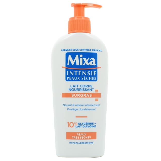 3600550258417 - Mixa - Lait corps nourrissant surgras 10% glycerine et lait d'avoine 