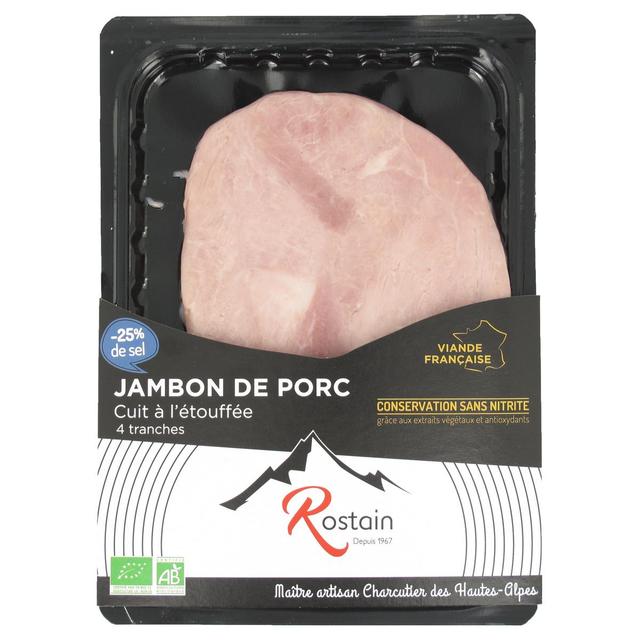 3507172000618 - Rostain - Jambon Bio Taux de Sel Réduit Conservation sans Nitrite