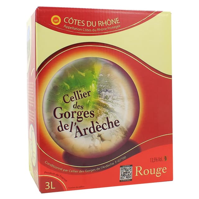 3760181040918 - Côtes du Rhône rouge AOP - Cellier des gorges de l''Ardèche 13.5°