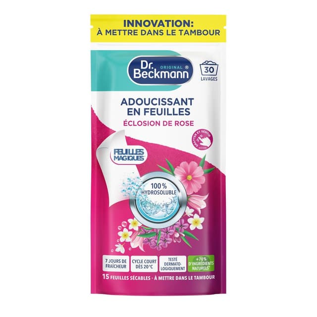 4008455611518 - Dr Beckmann - Adoucissant en Feuille Eclosion de Rose