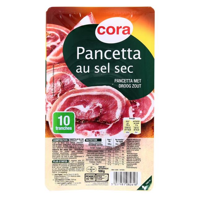 3257981082618 - Cora - Pancetta au sel sec, 100g