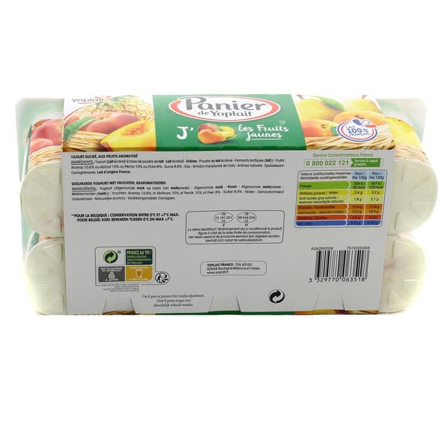 3329770063518 - Panier de Yoplait - Yaourt Fruits jaunes 